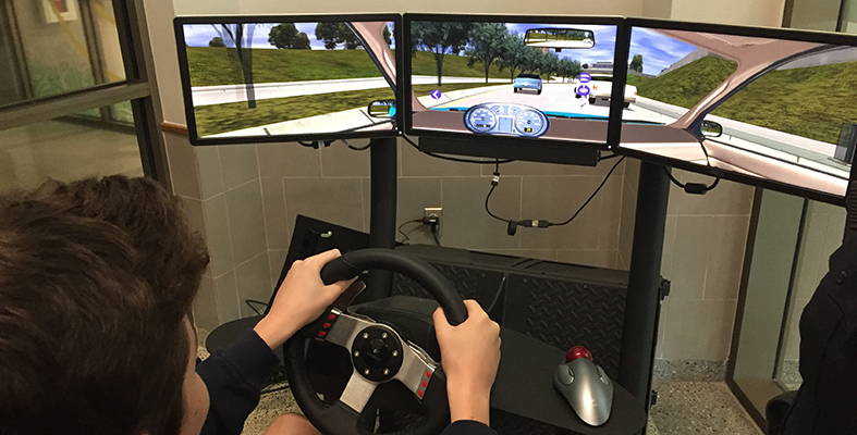 Simulator at Lebanon Trail High School Allows Students to Experience Dangers of Distracted Driving