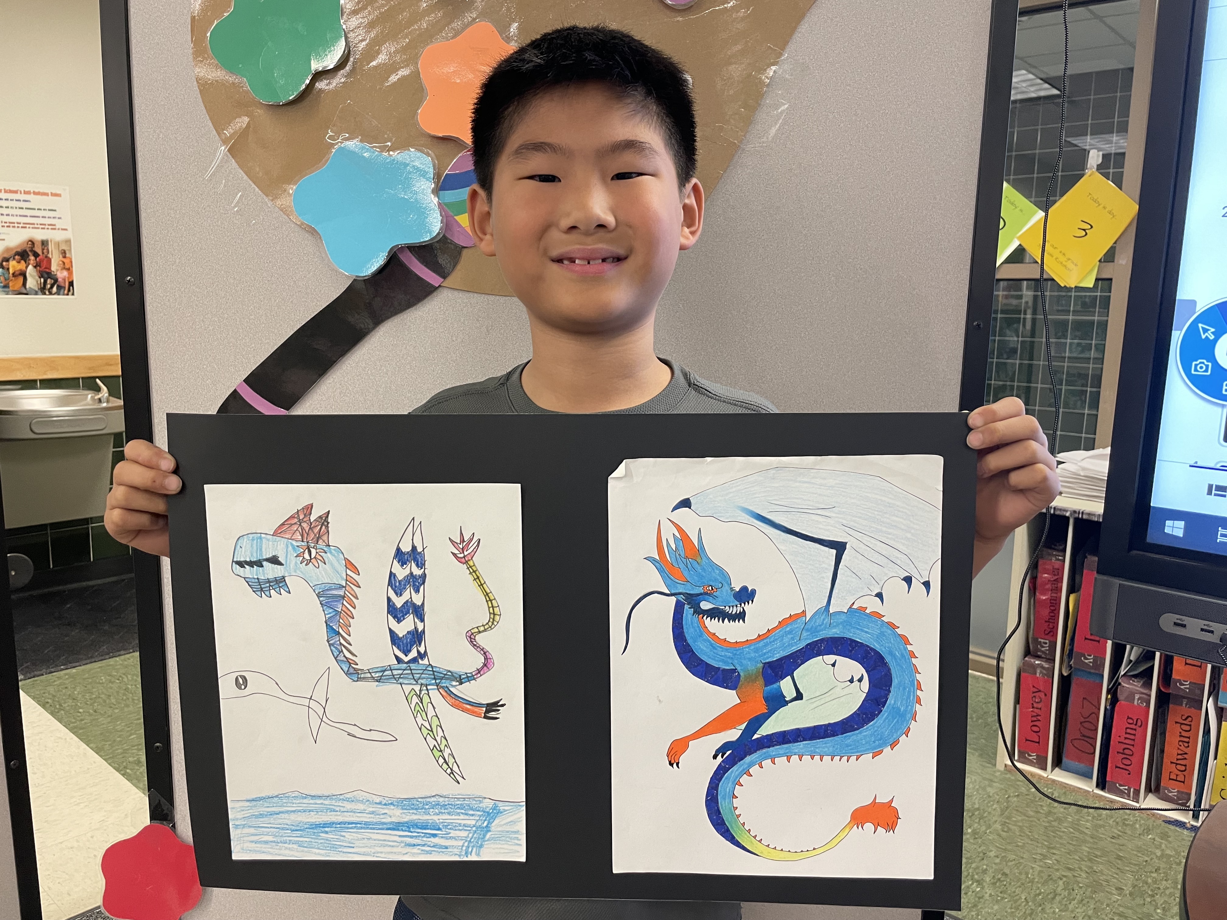 Allen Student Poses with Dragon