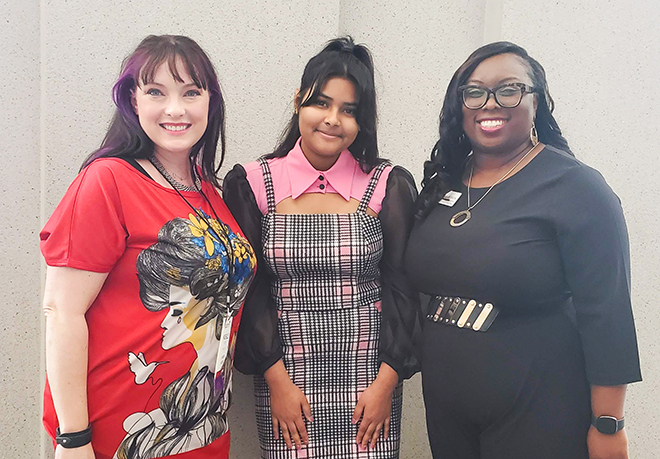 Michelle Fiszer, Eshani Dutta, and Aneesha Jackson at FCCLA nationals